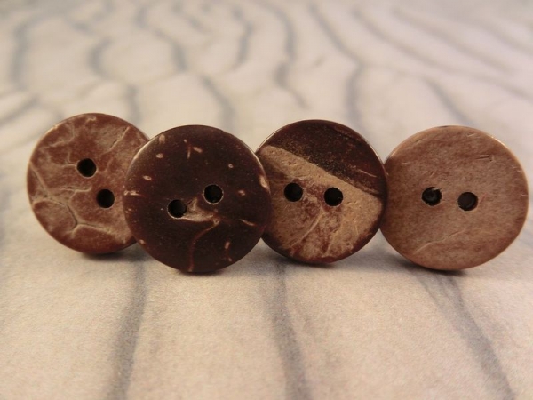 Kokos Knopf Ohrstecker Holz Natur Maserung Wald